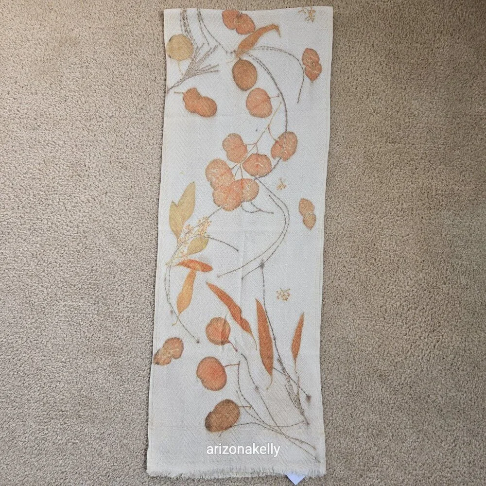 NWT Handmade Wool Scarf Made With Botanical Dye Eco Earth Mayumix